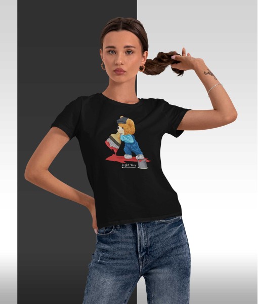 Дамска тениска с щампа Мечета Right way